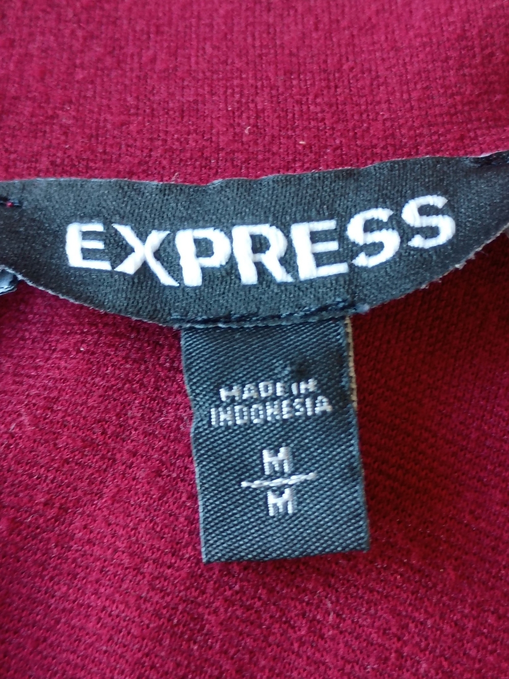 Express Women's Burgundy Short-Sleeve Midi Dress Mock Neck SZ M - Picture 4 of 5